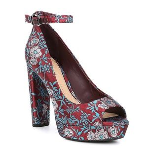 Gianni Bini Karlisi Peep Toe Brocade Pumps